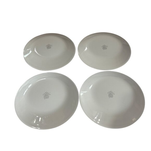 Corelle Vitrelle Made in USA White Red Striped Cafe Red 6.75” Round Bread Plates - Picture 2 of 4